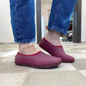 2in1 Lavender/Dark Pink | Felted Wool House Slippers for Women