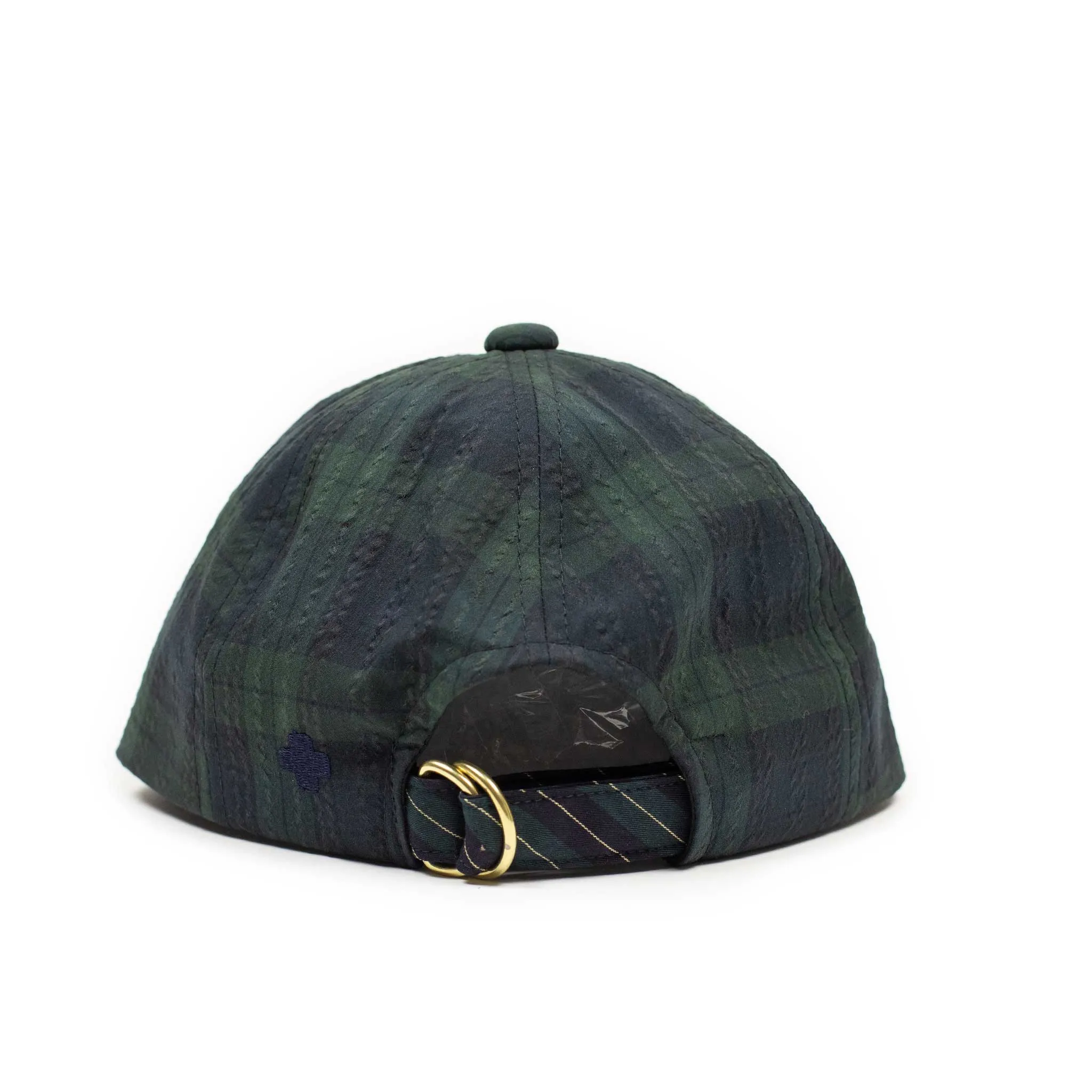 6-panel baseball cap in blackwatch cotton seersucker