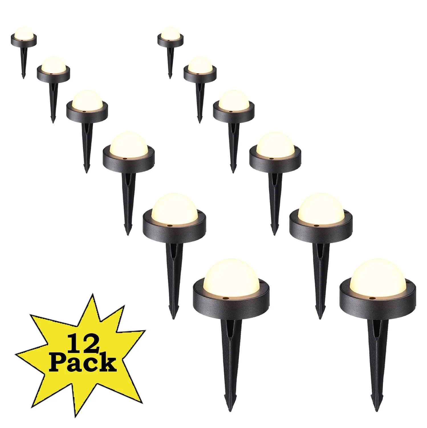 ALD10 12-Pack LED 4.5W Outdoor Deck Lights Package, 12V Low Voltage Landscape Pathway Lights