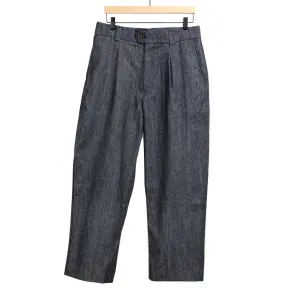 Artist relaxed leg trousers in rinsed cotton and silk denim