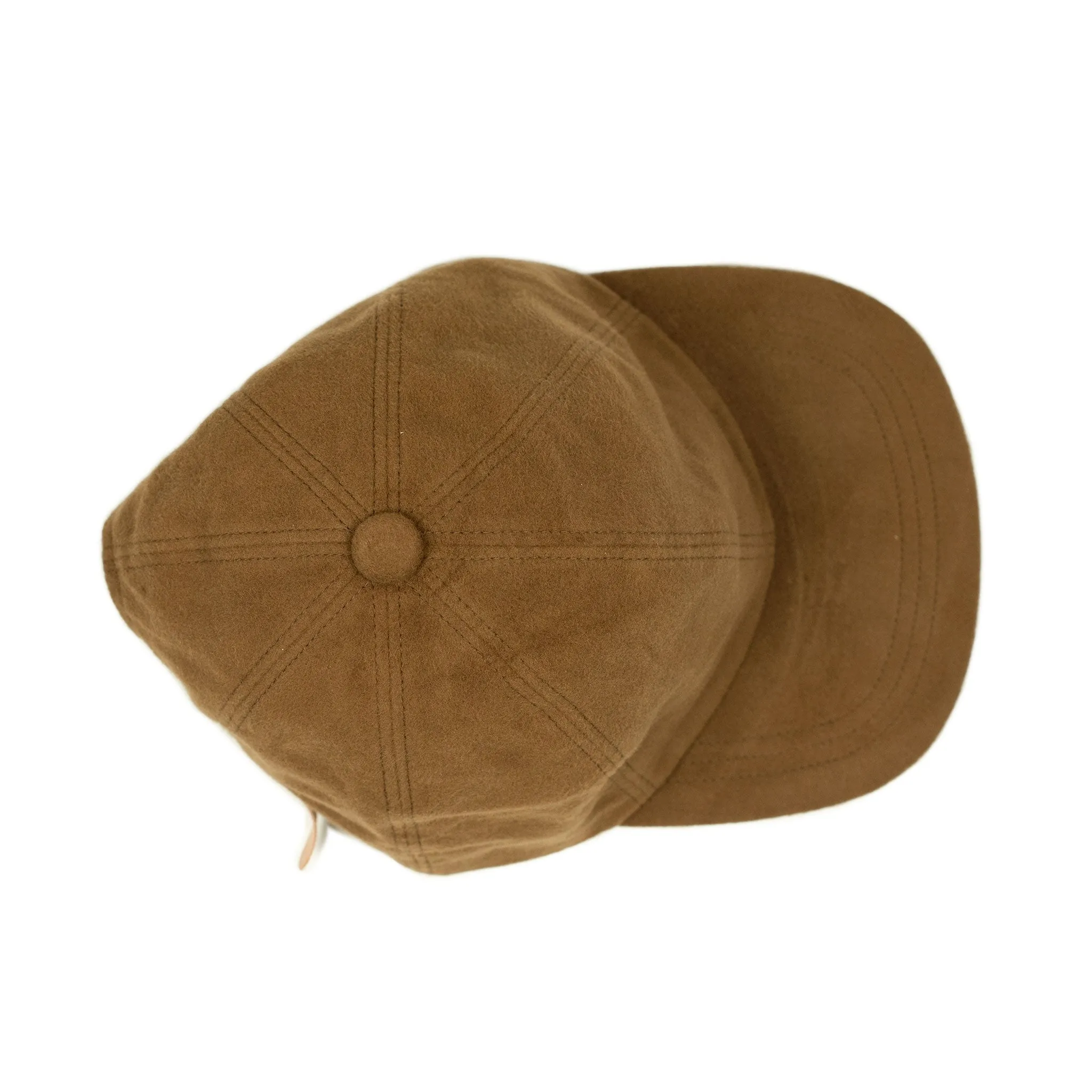 Baseball cap in camel cotton moleskin