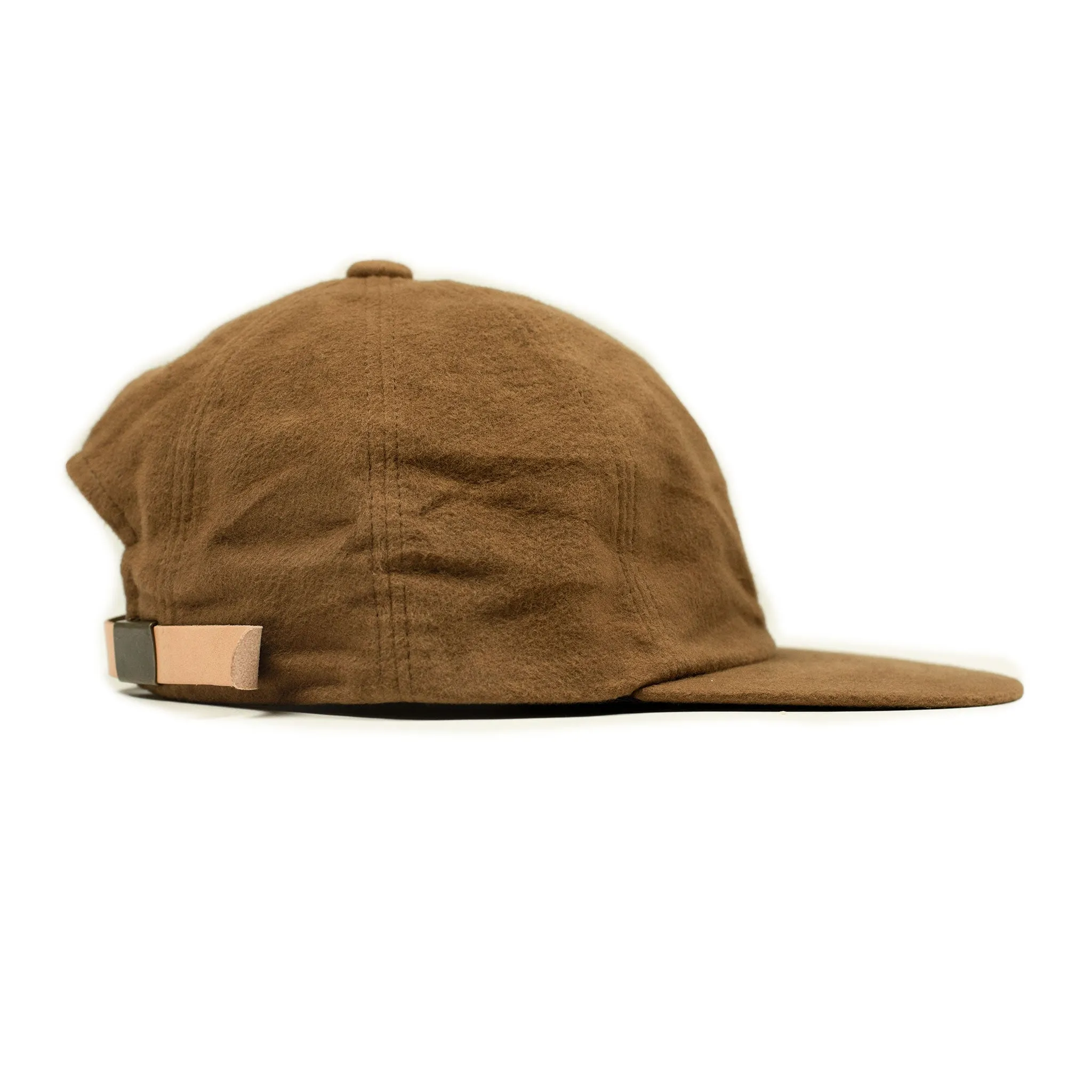 Baseball cap in camel cotton moleskin