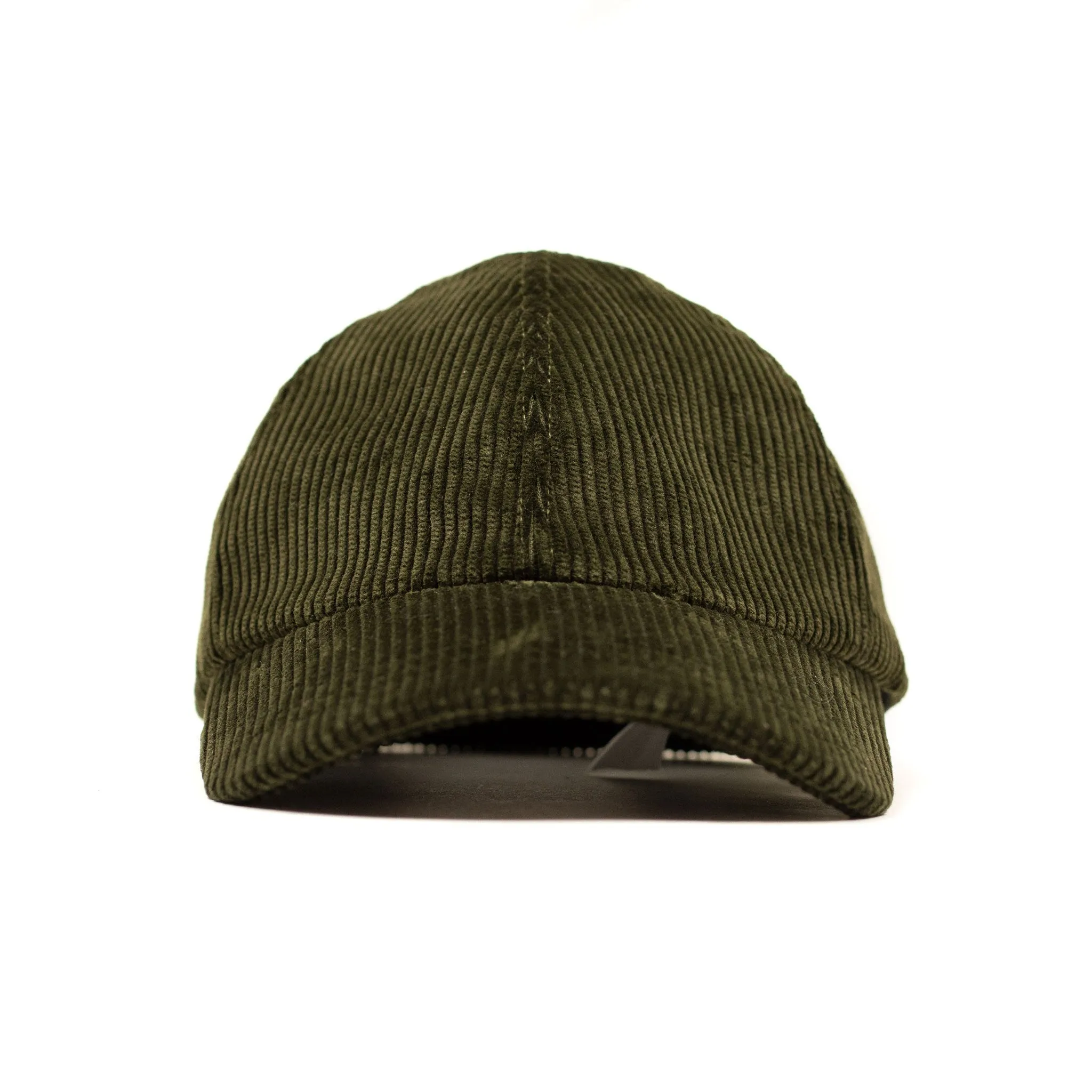 Baseball cap in dark olive wide wale cotton corduroy