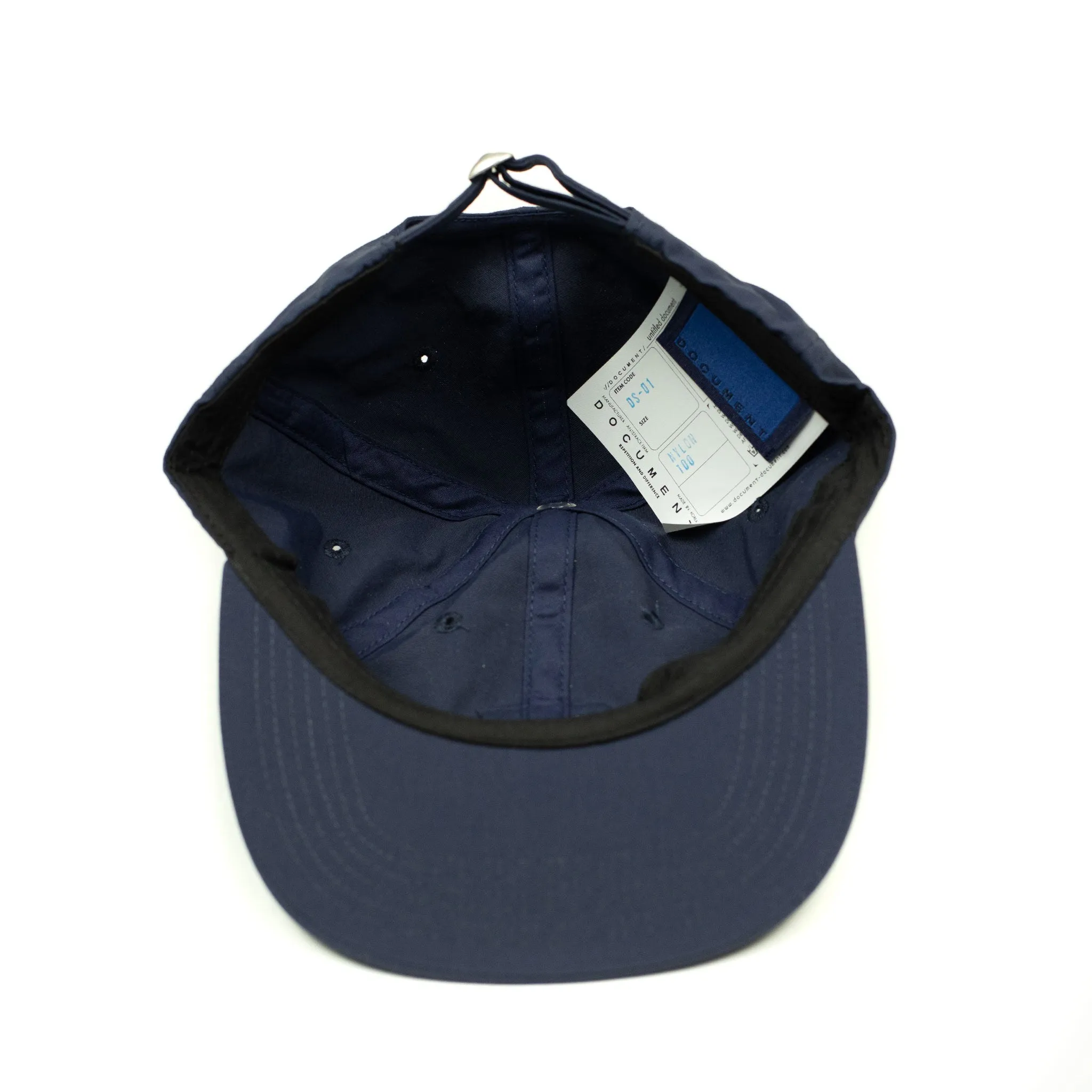 Baseball cap in navy nylon with tonal patch