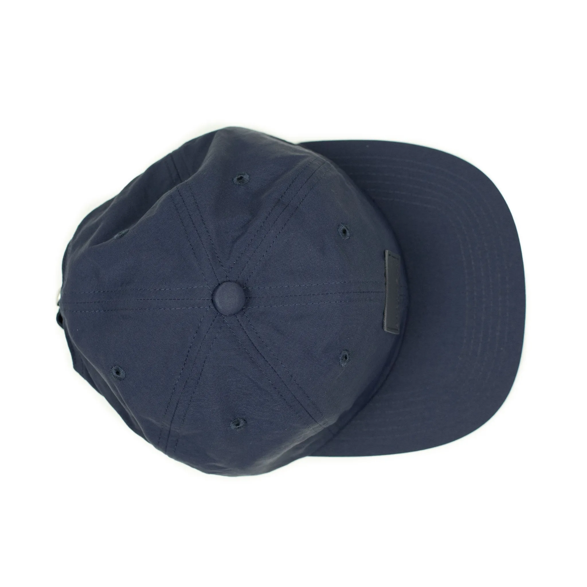 Baseball cap in navy nylon with tonal patch