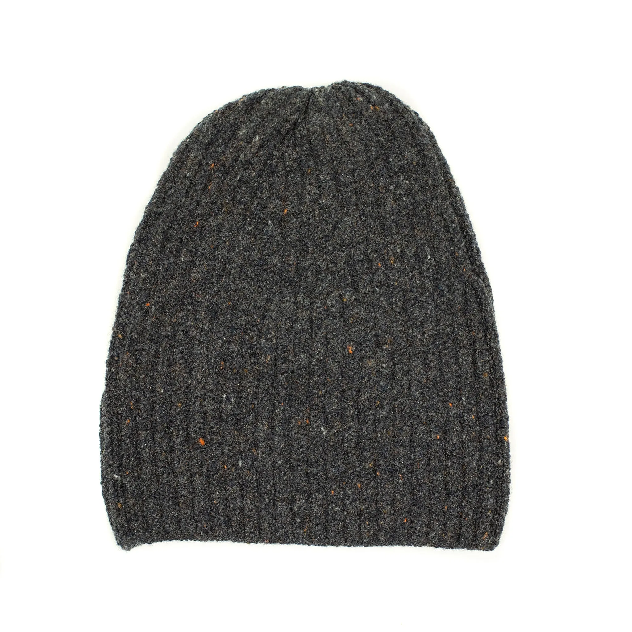 Carbone charcoal wool and cashmere donegal ribbed fisherman hat (restock)