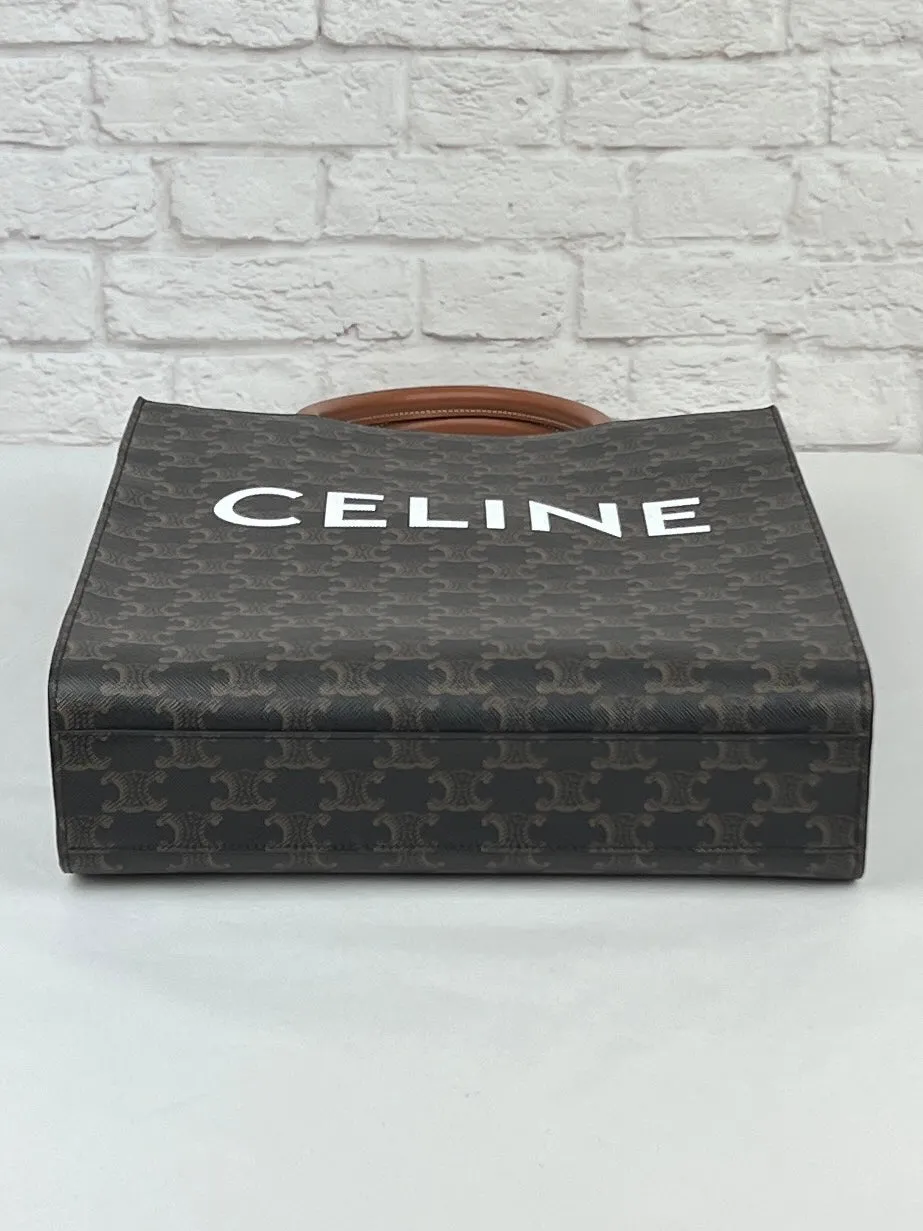 Celine Vertical Cabas Tote Bag, Black/Camel