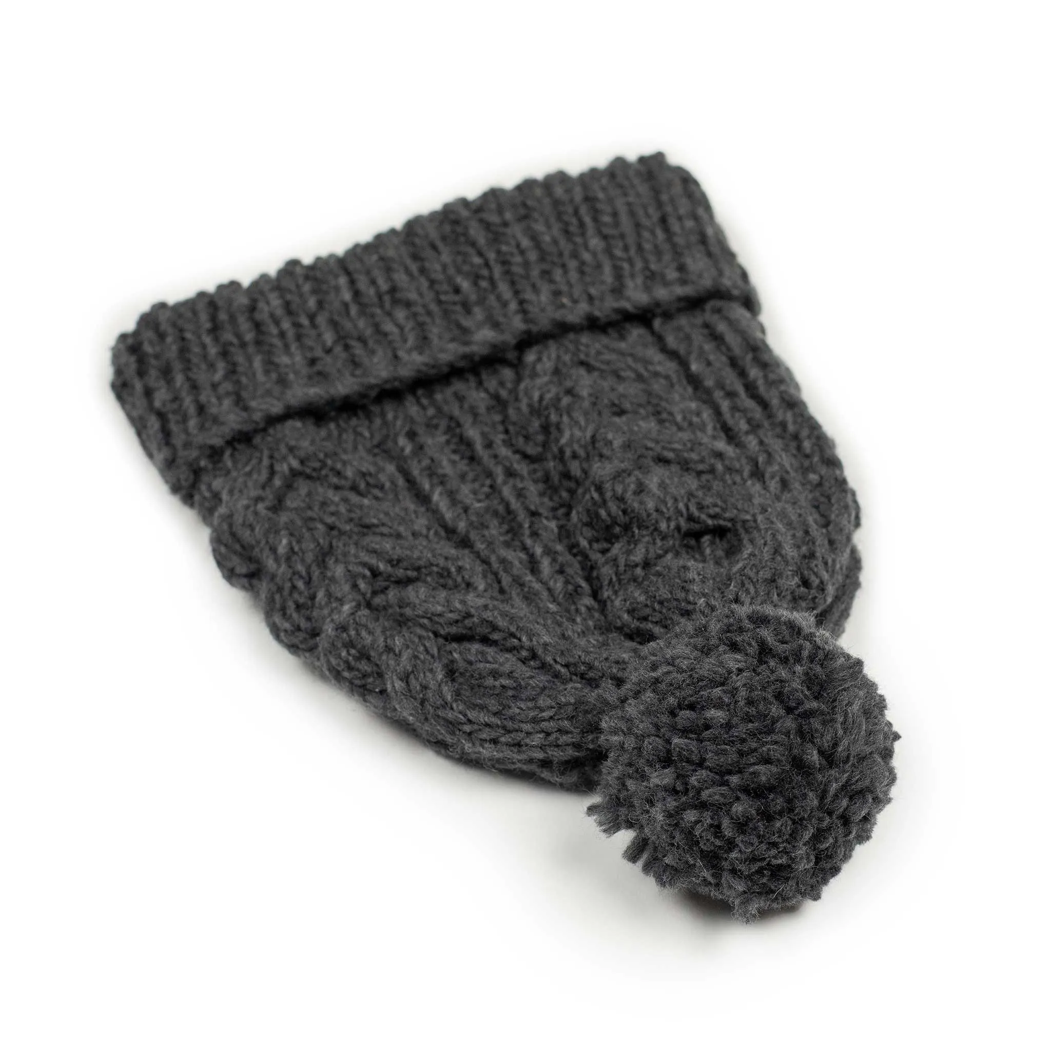 Chamula hand-knit Fisherman Cap in Ox Grey wool