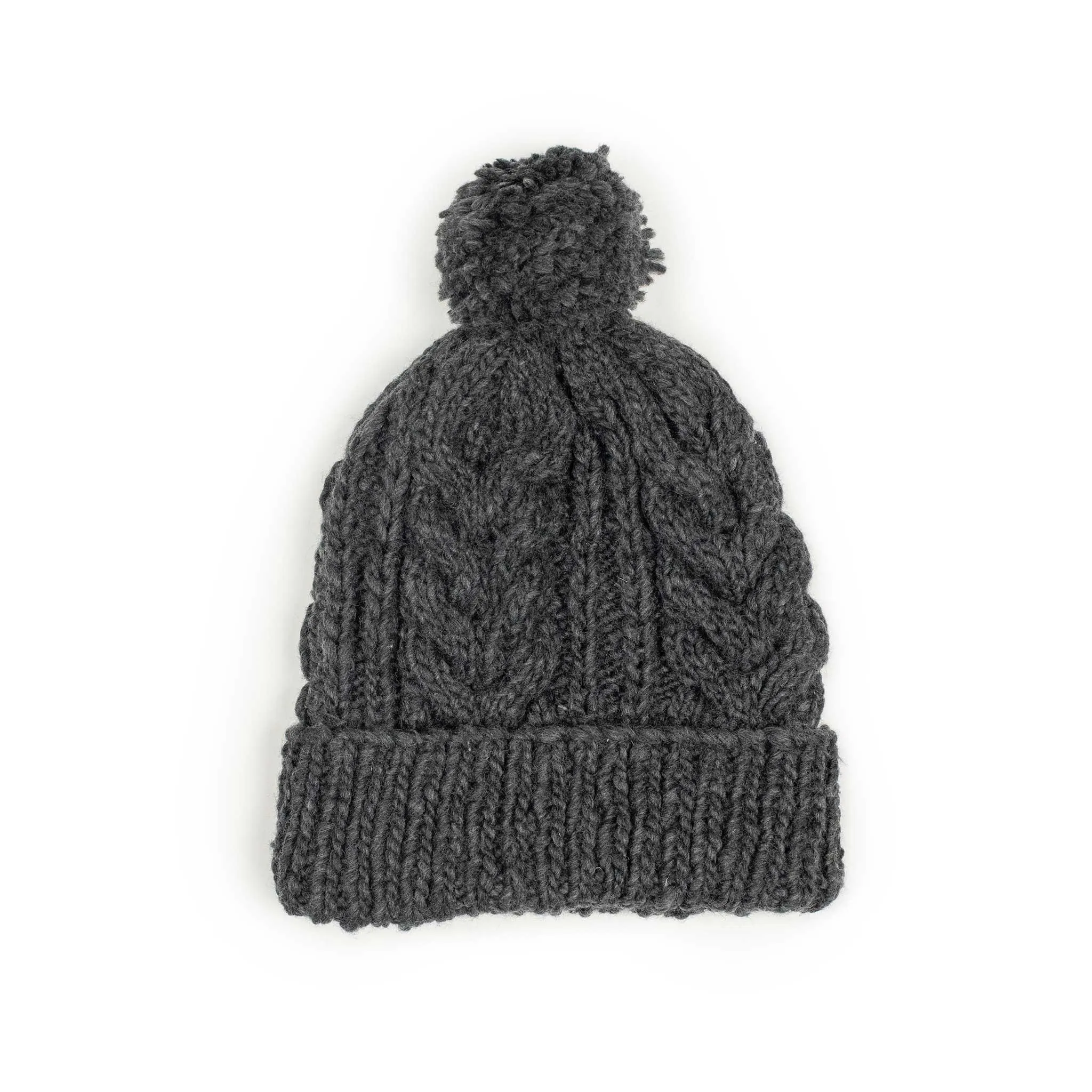 Chamula hand-knit Fisherman Cap in Ox Grey wool