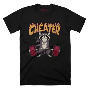 Cheater - Trash Panda Deadlift - on Black Tee