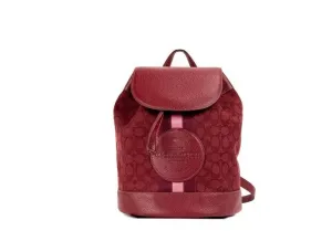 Coach Dempsey Medium Logo Patch Backpack Bag (Red Apple Multi)