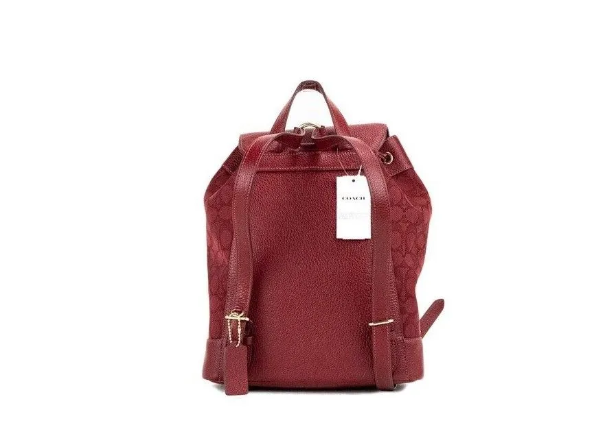 Coach Dempsey Medium Logo Patch Backpack Bag (Red Apple Multi)