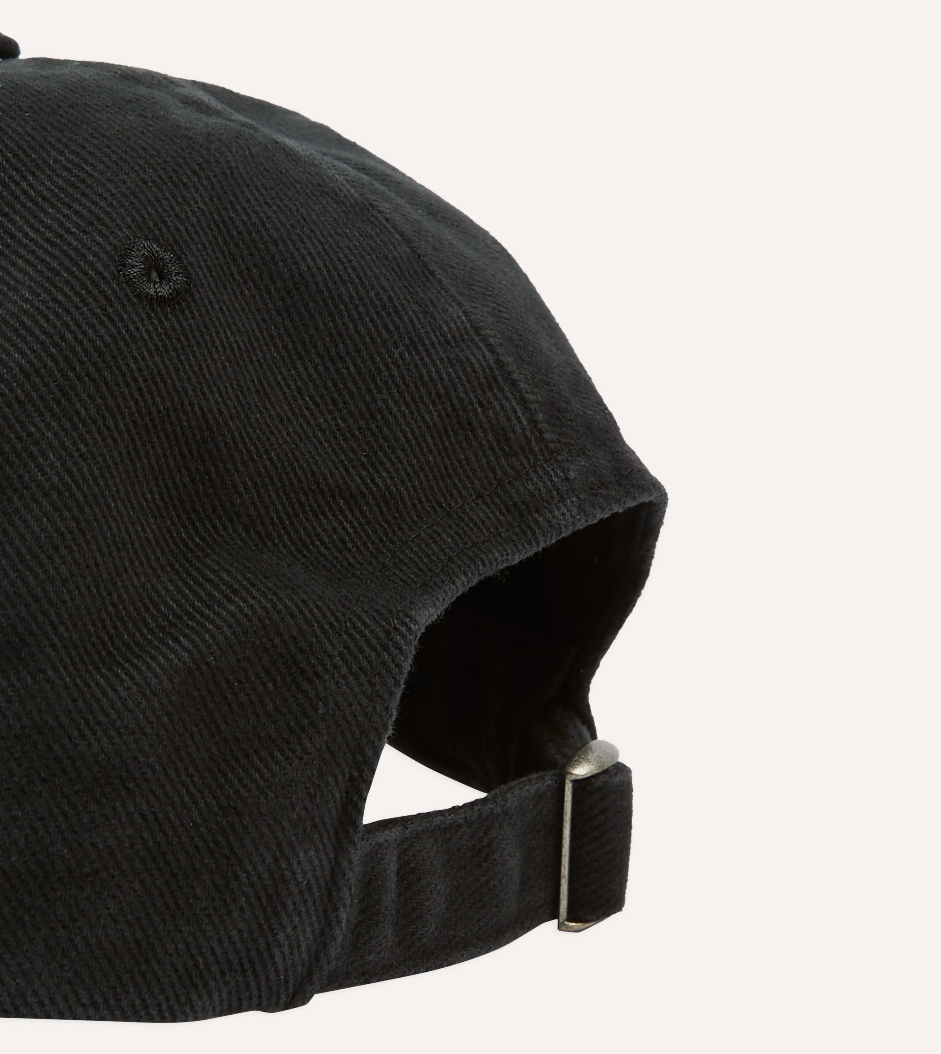 Drake's by A. Levine Black Cotton Twill Baseball Cap