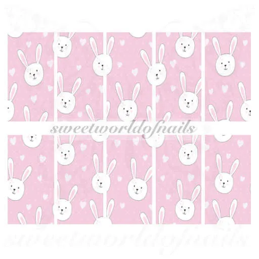 Easter Nail Art Easter Bunny Nail Full Water Wraps