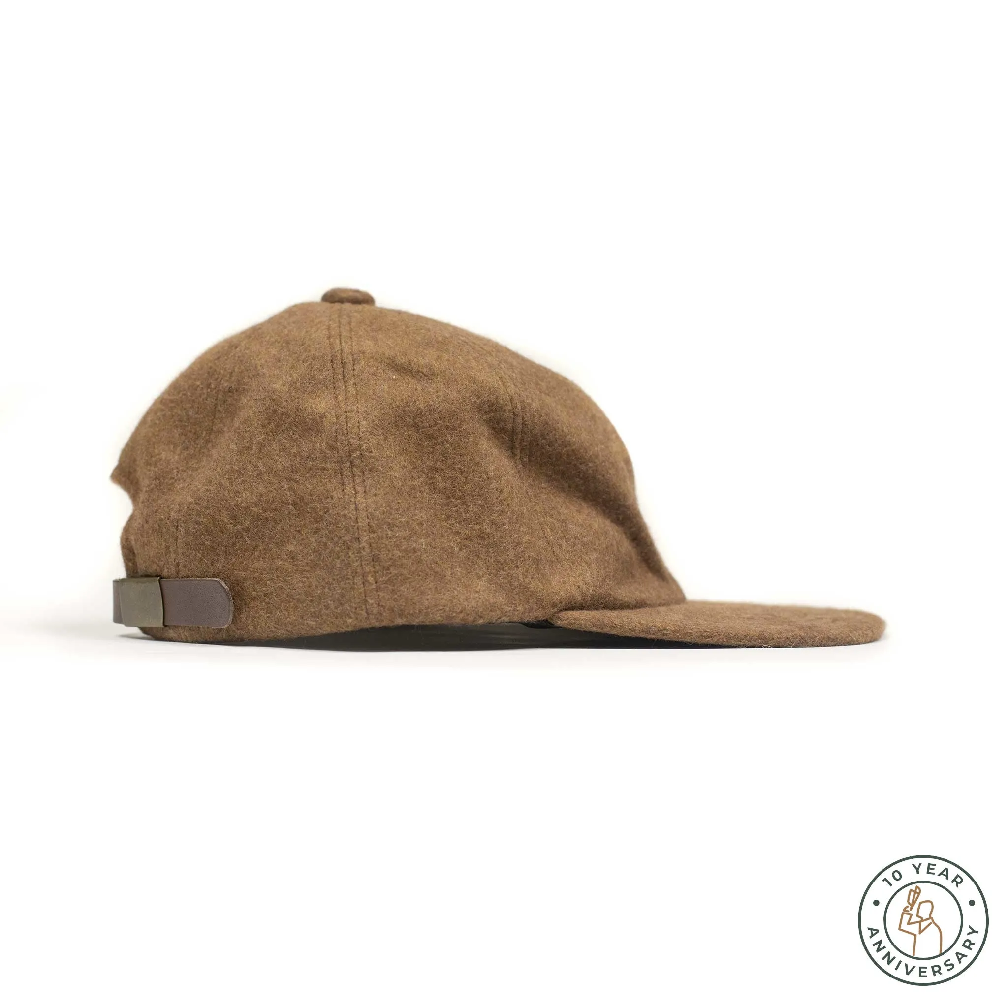 Exclusive baseball cap in brown brushed cotton melton [10th anniversary capsule]