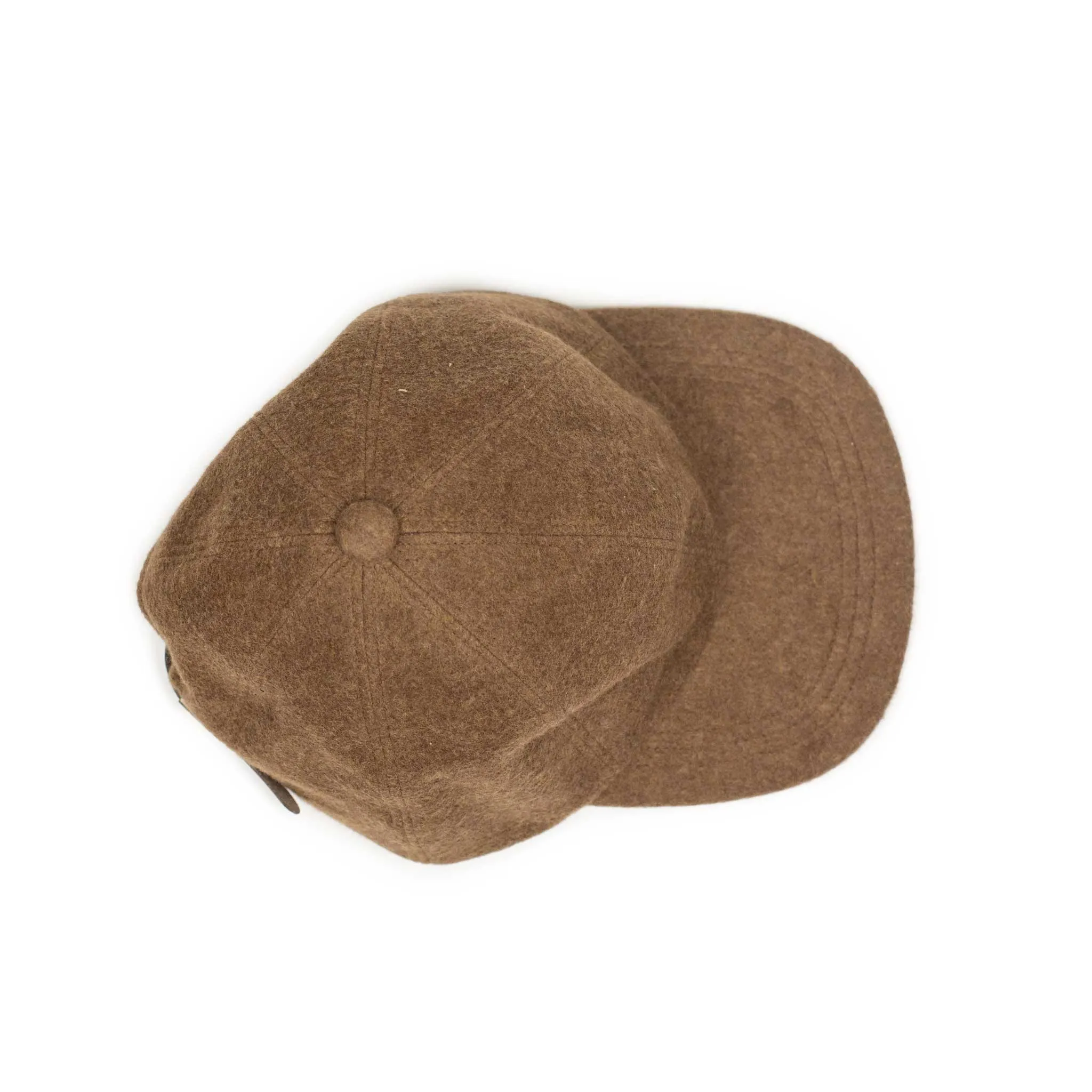 Exclusive baseball cap in brown brushed cotton melton [10th anniversary capsule]