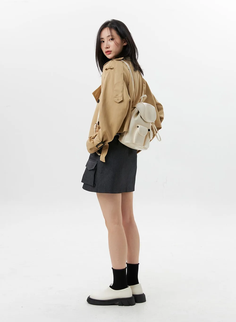 Faux Leather Mini Backpack OG318