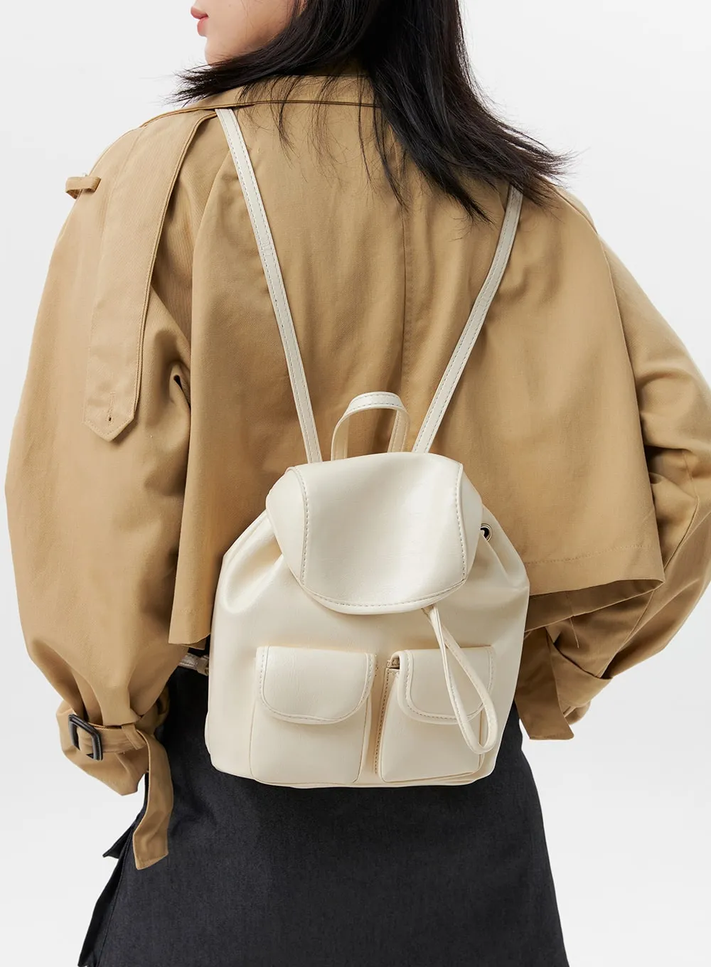 Faux Leather Mini Backpack OG318