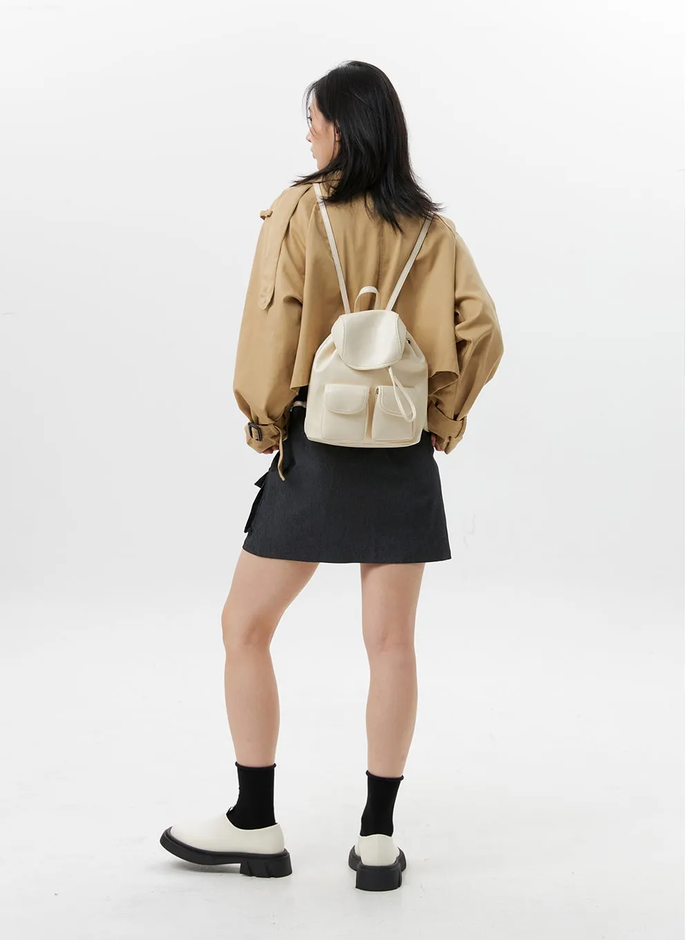 Faux Leather Mini Backpack OG318