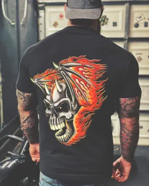 Flame Skull Wings T-Shirt