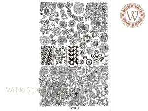 Flower Lace Nail Art Stamping Plate Template XY-K17