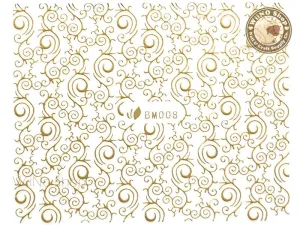 Gold Swirl Pattern Adhesive Nail Sticker Nail Art - 1 pc (BM008G)