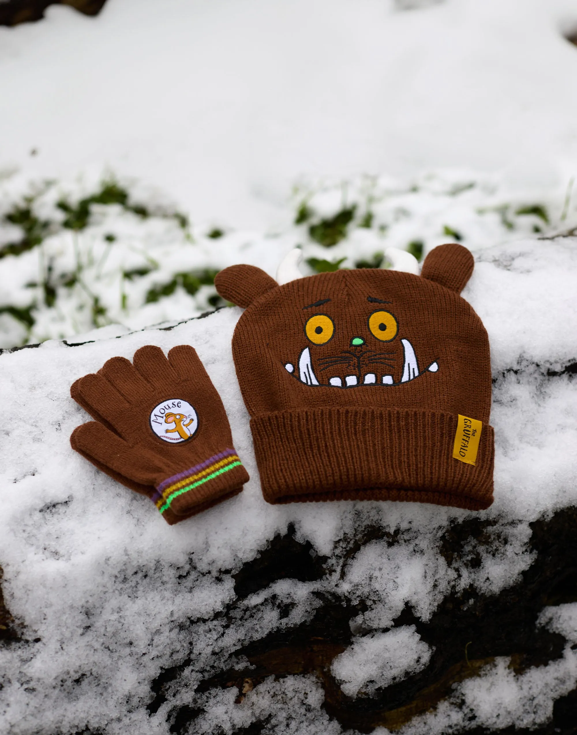 Gruffalo & Friends Unisex Kids Brown Beanie and Gloves Set