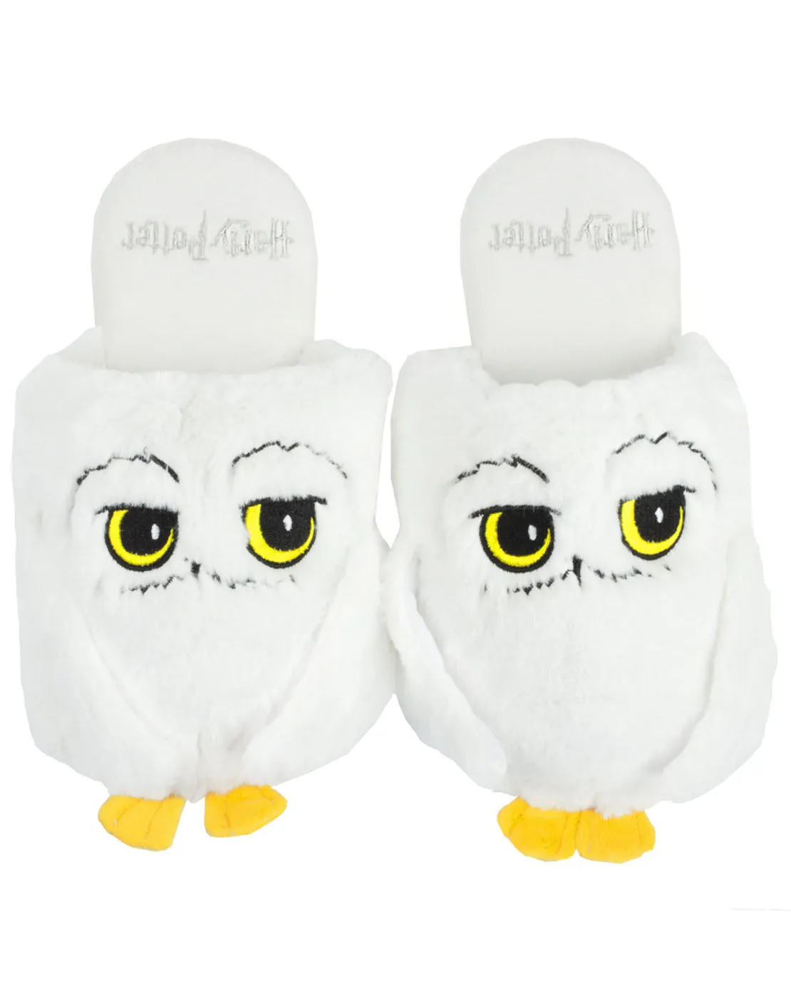 Harry Potter Hedwig Women's 3D Plush Slippers - White