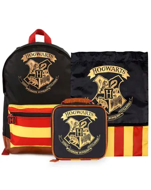 Harry Potter Hogwarts Crest Large Backpack, Lunch Bag and Trainer Bag Bundle