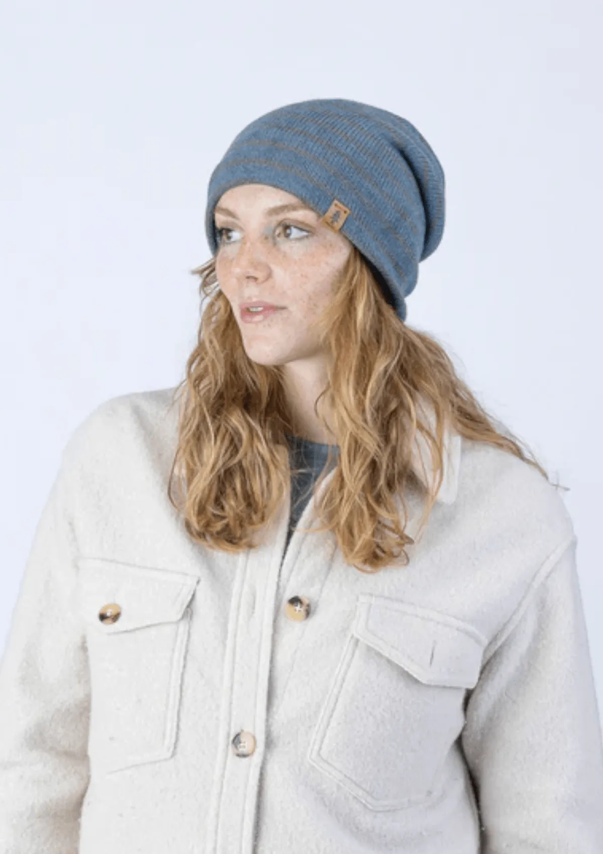 Leslie Slouchy Beanie - Blue Gray