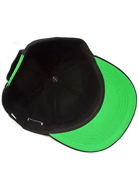 Minecraft Cap For Boys TNT Green Creeper Snapback Hat - Black