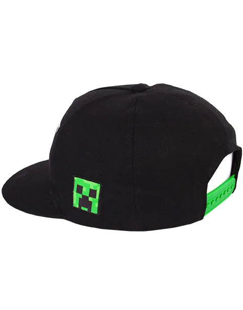 Minecraft Cap For Boys TNT Green Creeper Snapback Hat - Black