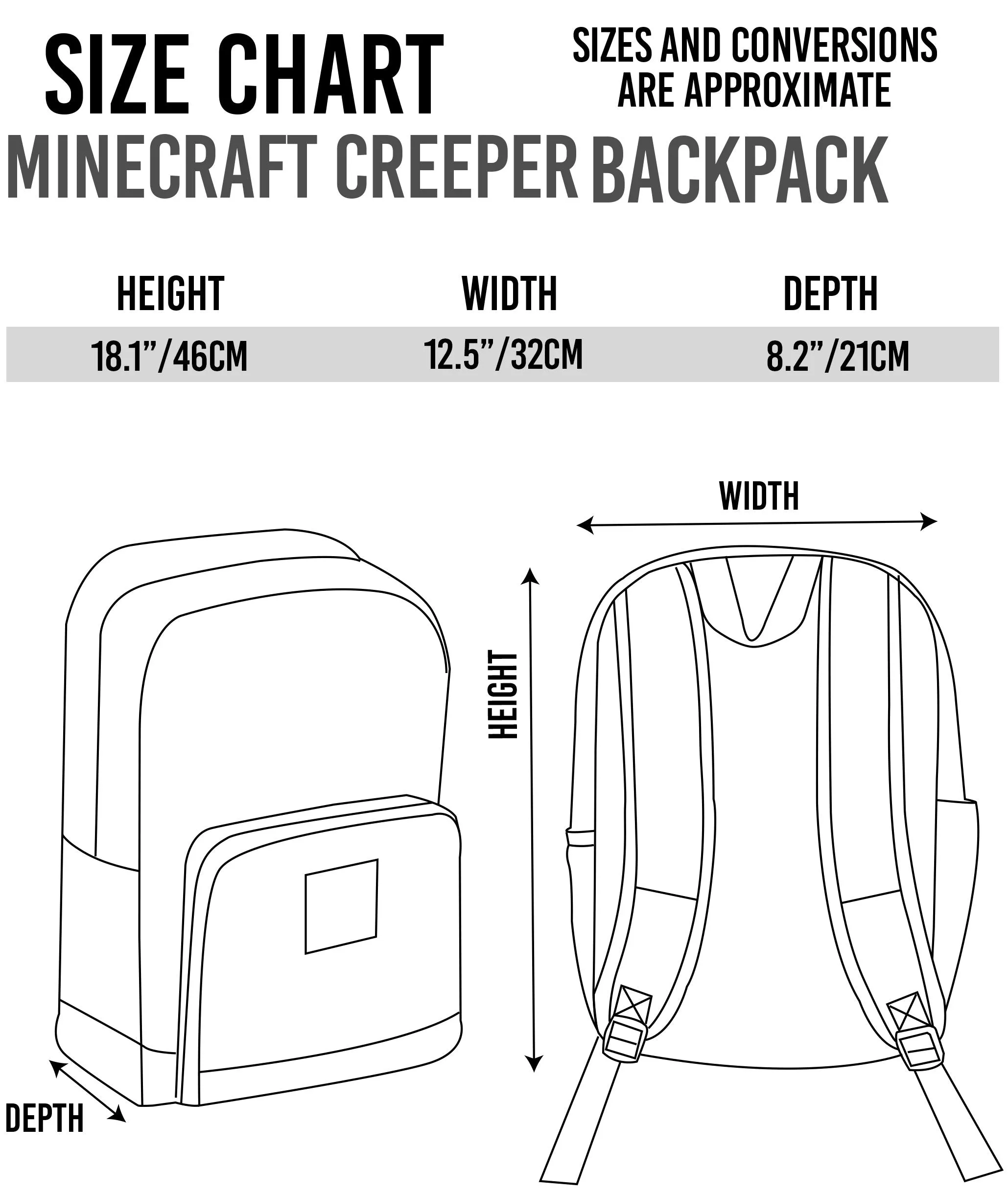 Minecraft Creeper Inside Kids School Backpack - Green