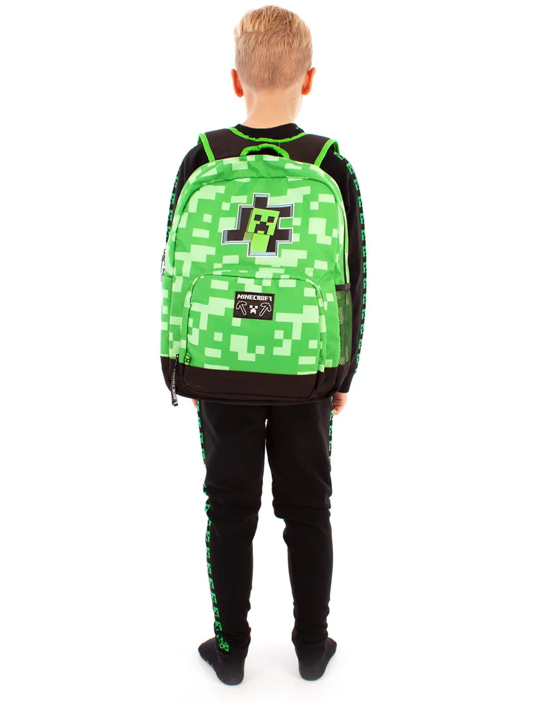 Minecraft Creeper Inside Kids School Backpack - Green