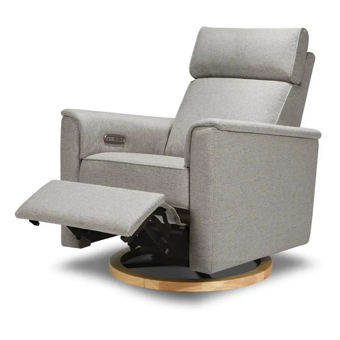 Monogram by Namesake - Willa Power Recliner w/ Adjustable Headrest - Grey Eco-Twill Performance Fabric