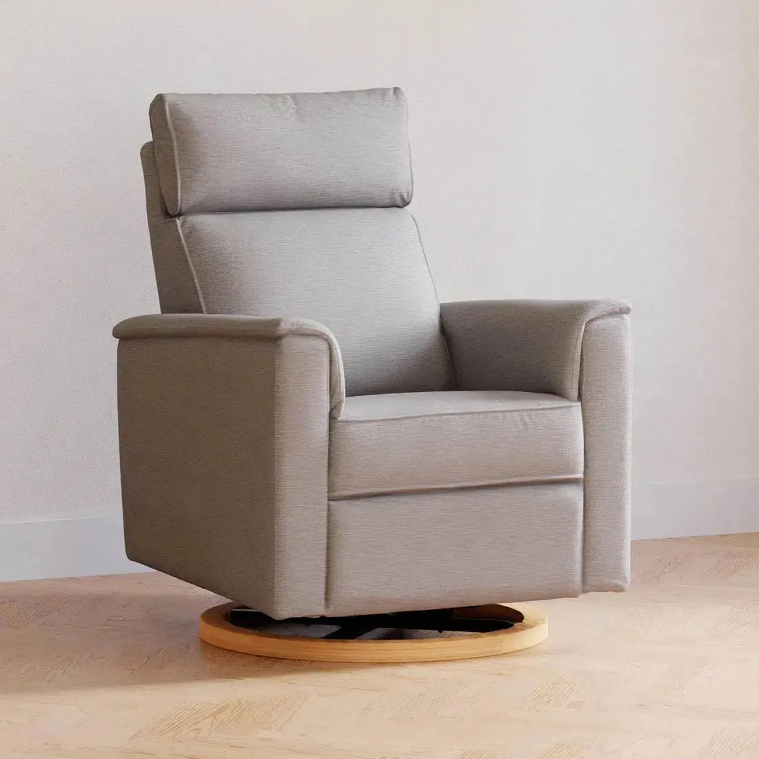 Monogram by Namesake - Willa Power Recliner w/ Adjustable Headrest - Grey Eco-Twill Performance Fabric