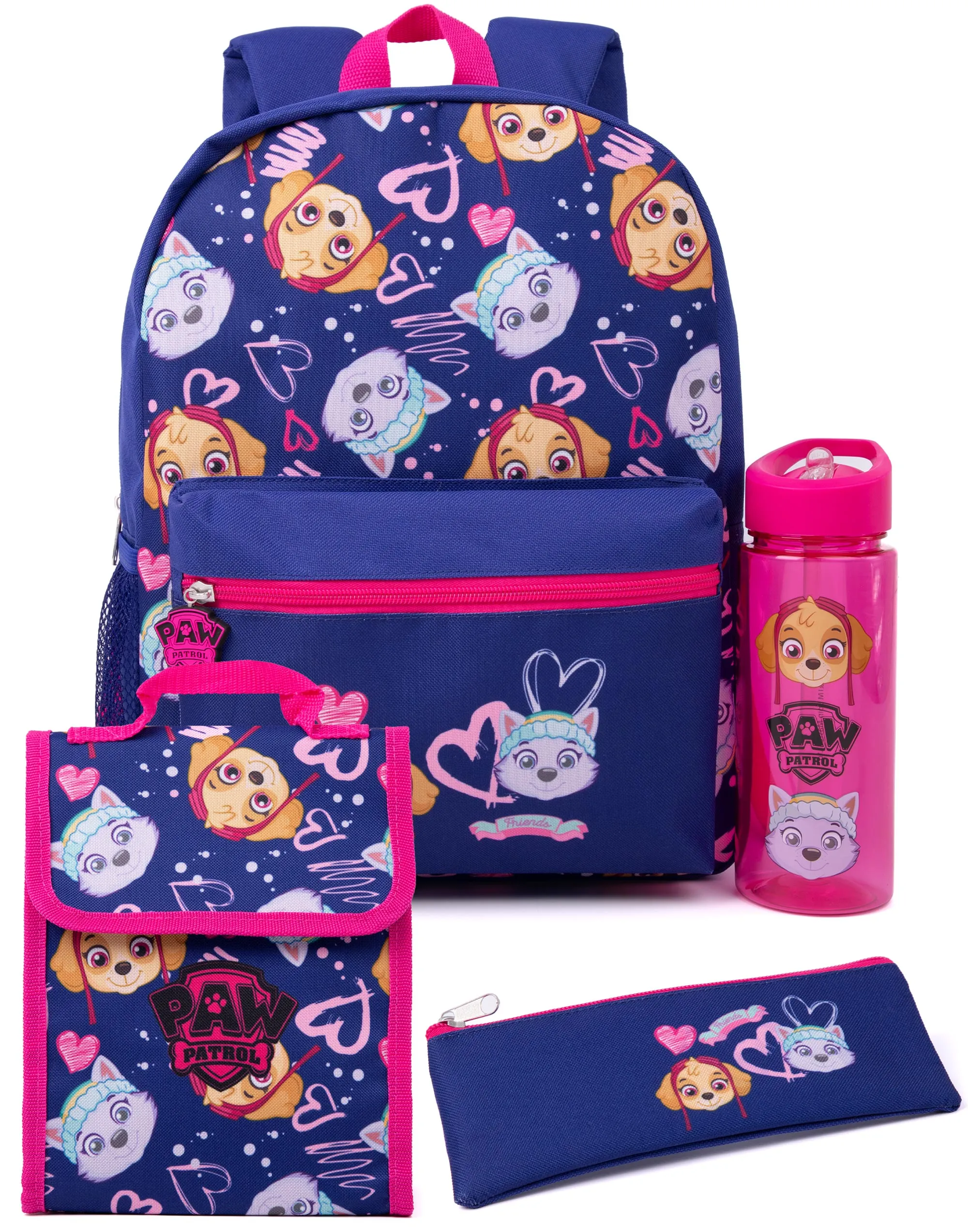 Paw Patrol Girls Blue 4 Piece Backpack Set