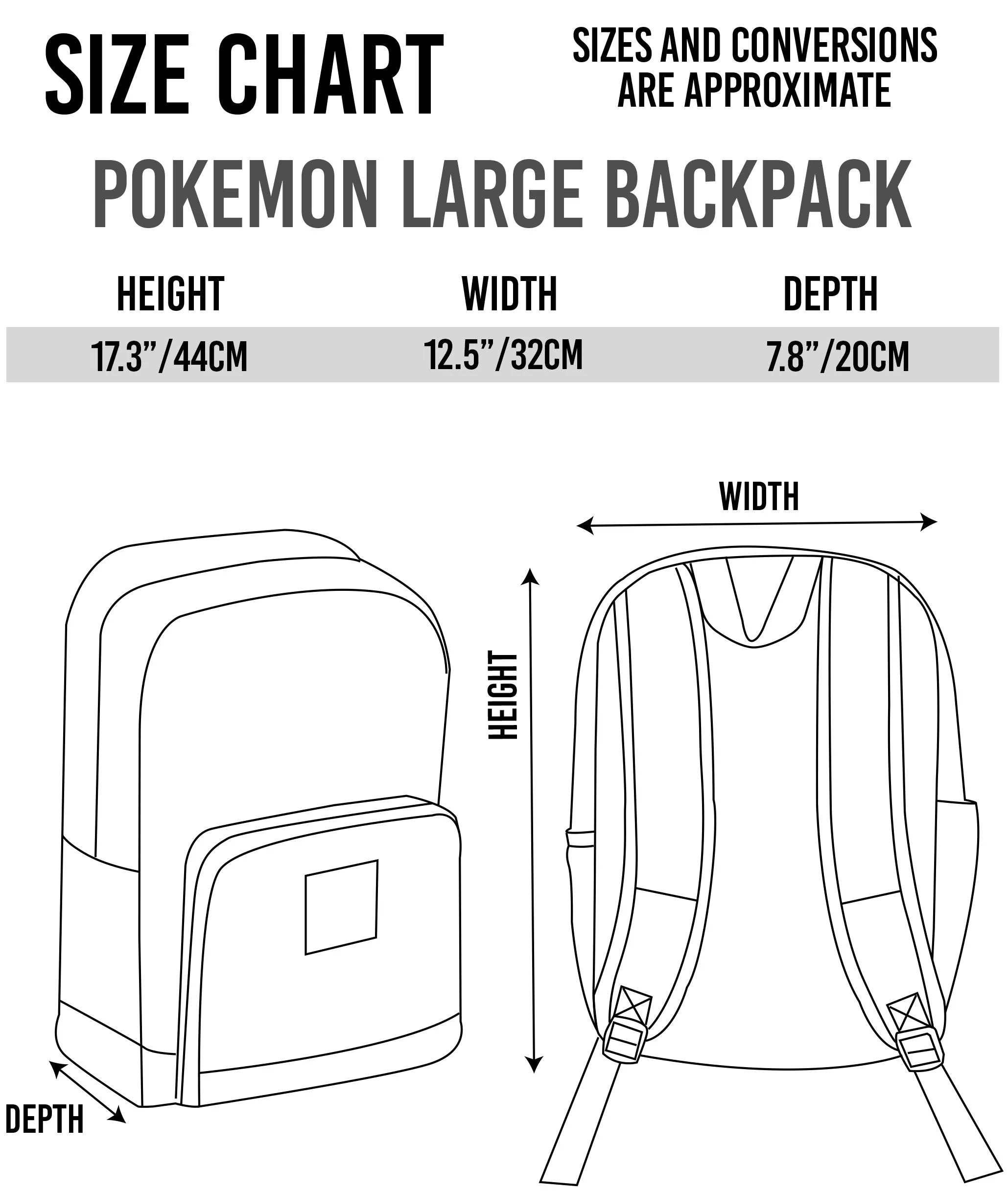 Pokemon Gotta Catch Em All Large Backpack