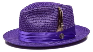 Purple Fedora Braided Straw Hat