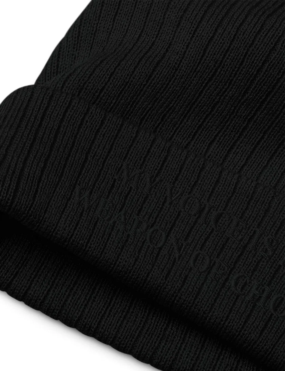 "Weapon of Choice" Ribbed Knit Embroidered Beanie