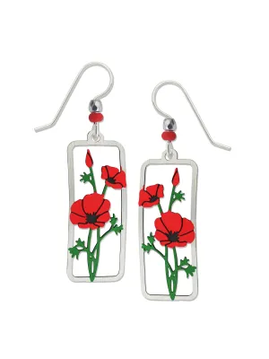 Red Poppy Flower Earrings by Sienna Sky