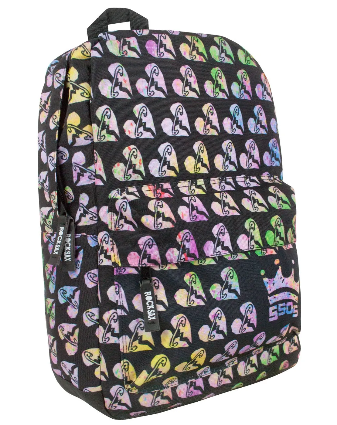 Rock Sax 5 Seconds of Summer Safety Pin Heart Backpack