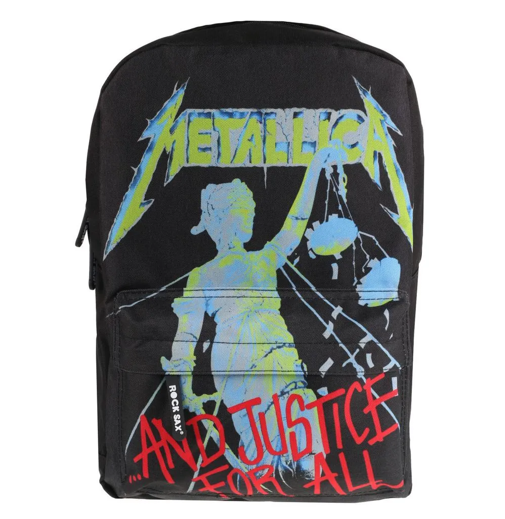 Rock Sax Metallica Justice For All Black Backpack Band Bag