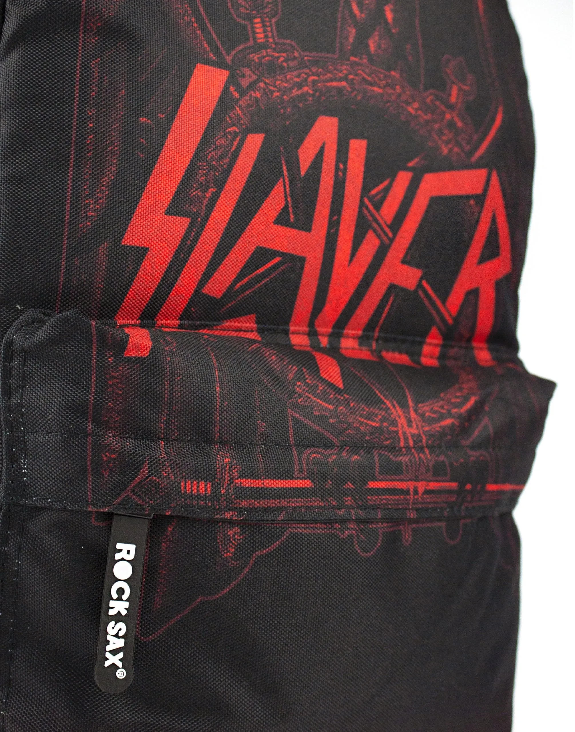 Rock Sax Slayer Red Logo Print Eagle Backpack