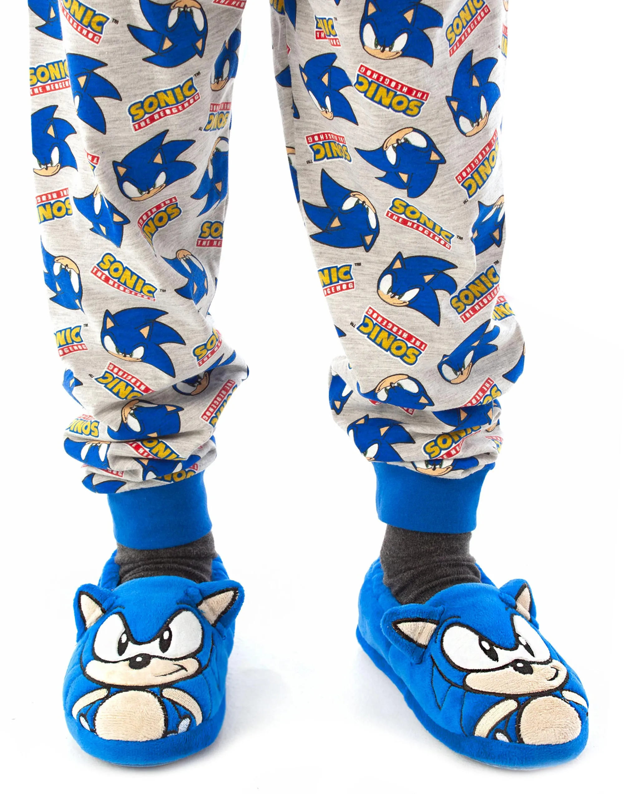 Sonic The Hedgehog Face 3D Ears Kid's Character Slipper - Blue