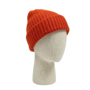 Spezie orange wool and cashmere ribbed fisherman hat