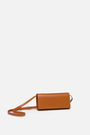 SSW - Durban Convertible Crossbody and Clutch Leather Bag in Caramel