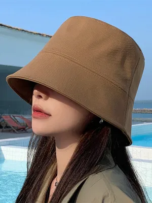 Sun-Protection Solid Color Fisherman Hat Hats&Caps